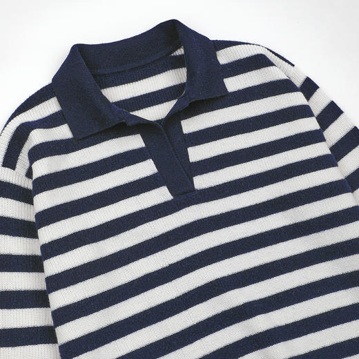 ROMI STUDIO“航海系列”羊毛混纺针织Polo领条纹毛衫RWDSST1800 商品图2