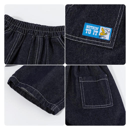 迪士尼米奇夏季男童轻薄深牛仔蓝牛仔七分裤ZD2FK006 商品图6