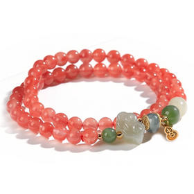 【林栖好物】鸿韵纳福 天然南红和田玉经典国风系手串