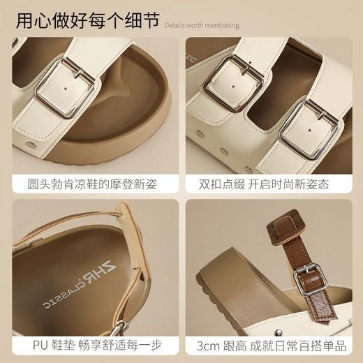 ZHR则则复古勃肯凉鞋女舒适超软夏季百搭厚底凉鞋女外穿休闲凉鞋 商品图2