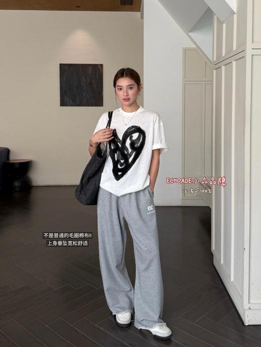 ECHOAD*E刺绣毛边运动裤卫裤 商品图6