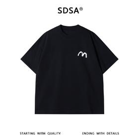 SDSA男装2026新款高贵轻奢美式翅膀字母印花圆领短袖T恤百搭高街