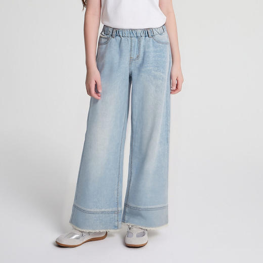 笛莎Deesha 2026年夏季新款中童女童牛仔阔腿牛仔裤 商品图0