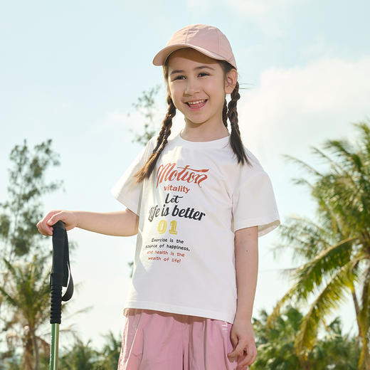 【10A抗菌】棉花堂夏款英文印花棉感速干不粘人童装短袖T恤-- FD61130 商品图9