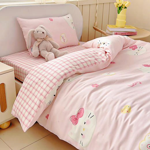 小象咘叮 40支全棉纯棉印花幼儿园三件套-AB版系列 11色可选 儿童午睡被 宝宝入园含芯多件套 商品图3