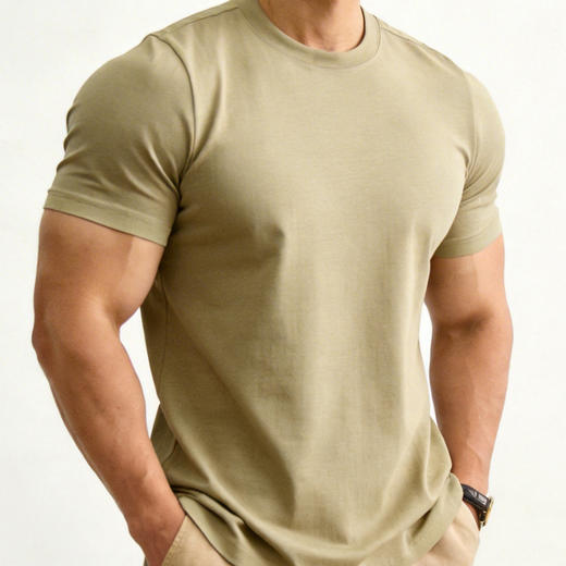 【DX】大依优型大码男装夏季圆领短袖T恤休闲百搭打底衫棉质短袖300斤 商品图4