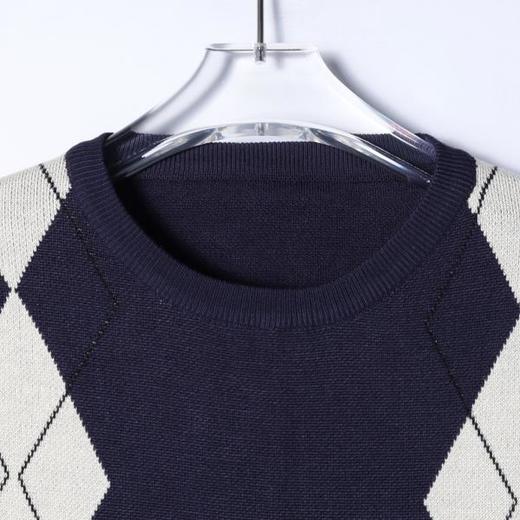 M183SDSA男装2026新款高贵轻奢复古撞色菱形格圆领短袖T恤百搭时尚 商品图2