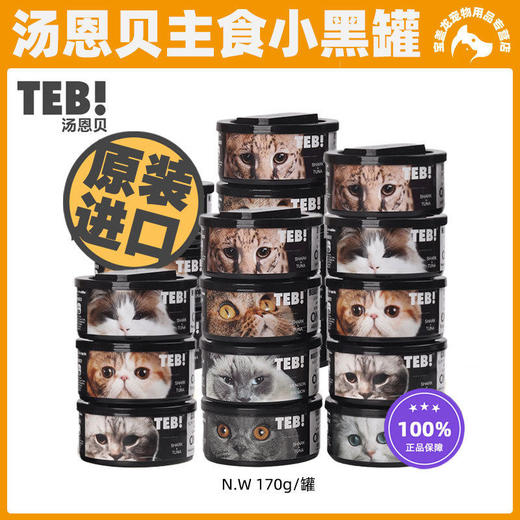 TEB!汤恩贝成幼猫湿粮原装黑白无毛O系列功能猫咪主食小黑罐 商品图0