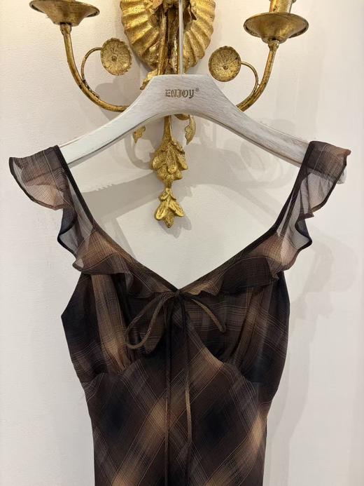 【门店同款】ENJOY秋季“光阴序语”法式复古格纹裙 164843223 商品图2