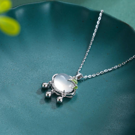 子佩集【竹锁清欢】S925银套链【XL090299】白玉髓锁珐琅彩竹叶项链2509 商品图8