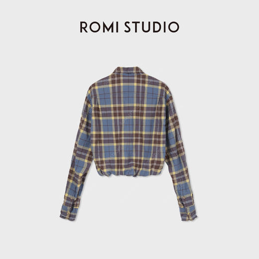 ROMI STUDIO进口色织棉格子铝丝可定型宽松长袖衬衫RWDSSY2463 商品图1