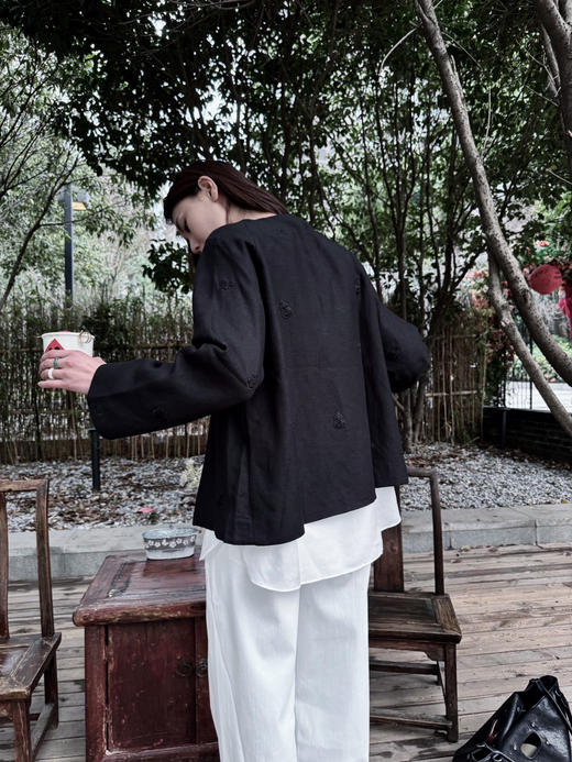 【中式之美】噢蜜ooomeooo葫芦刺绣棉麻外套 商品图11