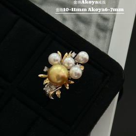 重工南洋金珠+akoya 纯银戒指