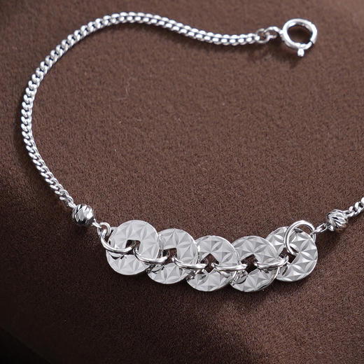 子佩集【五路财源】S925银手链【SL0704188】五连环招财钱币2509 商品图8