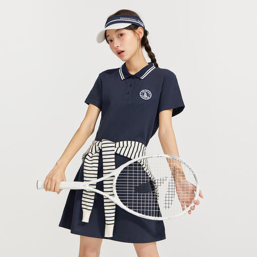 笛莎Deesha 2026年夏季新款青少年学院风刺绣标连衣裙裙子 商品图3