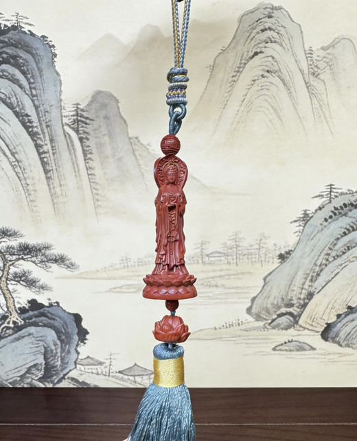 朱砂三面观音吉祥挂件 商品图0