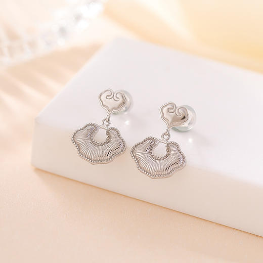 【如意清心】S925纯银镀金如意耳钉【CW-ES00021】 商品图2