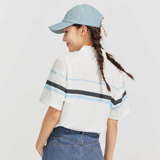 笛莎Deesha 2026年夏季新款青少年polo领学院风条纹T恤 商品图4