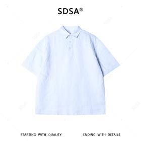 SDSA男装2026新款高贵轻奢老钱风纯色短袖衬衫百搭时尚套头上衣