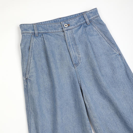 ROMI STUDIO“四季牛仔”全棉复古水洗高腰阔腿牛仔长裤RWDSXT1636 商品图3