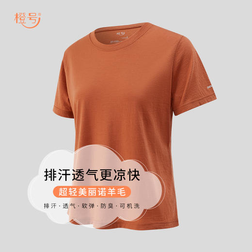 特惠清仓 橙号成人款短袖T恤/长袖薄衫  86%美丽诺羊毛 克重150g/m² 商品图7