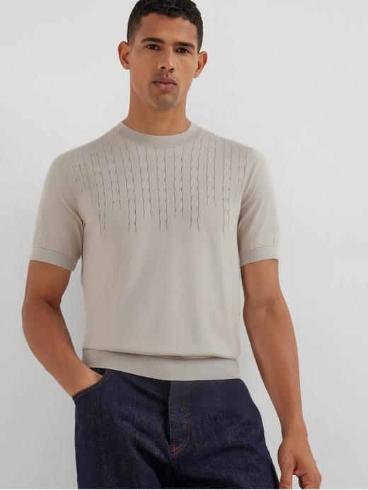 男款麻花短袖针织衫zh006 商品图3