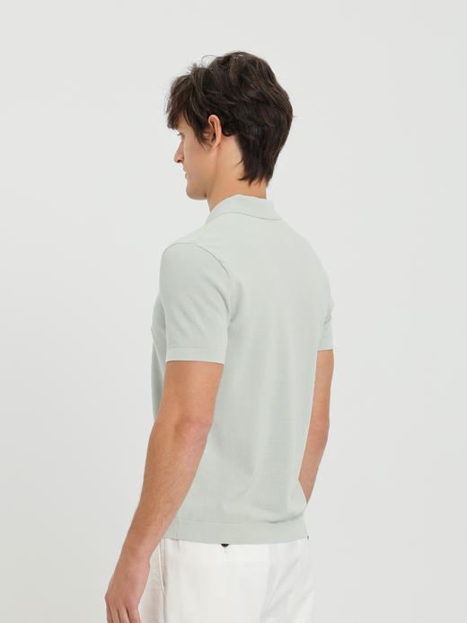 callisto浅绿长绒棉中空大珠地弹力T恤 商品图4