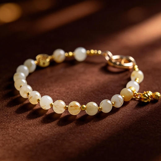 【祈愿吉品】「好柿花生」金发晶圆环卡扣手机链相机防丢挂饰安全绳 商品图1