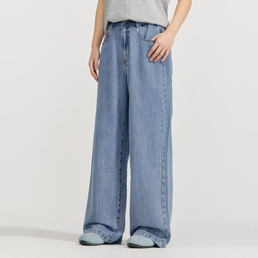 笛莎Deesha 2026年夏季新款青少年冰肤棉凉感牛仔阔腿裤裤子 商品图3