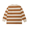 U17 宽条纹色织V领长袖Tee  米棕条纹 商品缩略图1