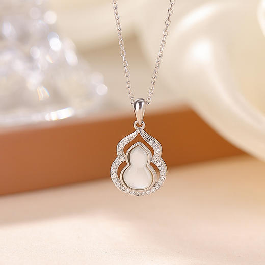 【福满清欢】S925纯银镀金玉髓葫芦套链【CW-XL00517】 商品图2