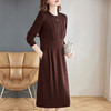 高级长袖连衣裙女2026新款冬装胖MM大码女装洋气宽松直筒圆领裙子 商品缩略图1