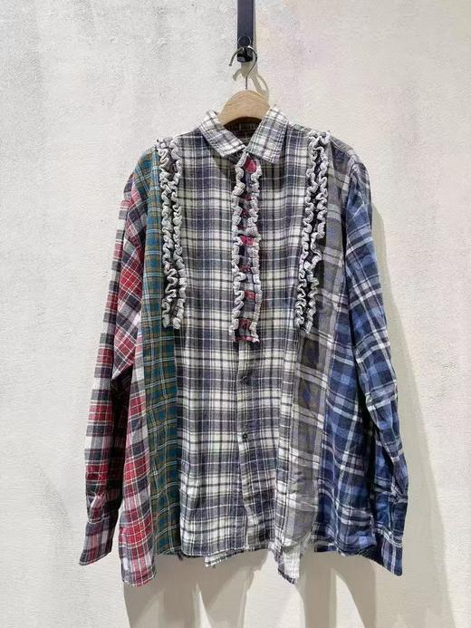 女款拼色格纹衬衫hu 商品图0