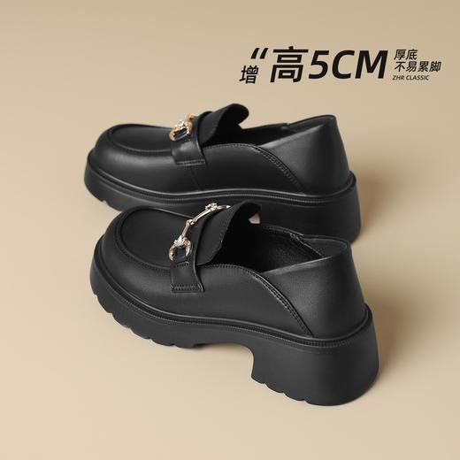 ZHR则则厚底乐福鞋增高5cm英伦单鞋女2025新款小皮鞋通勤女鞋 商品图2