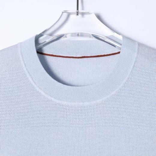 99013SDSA男装2026新款高贵轻奢韩系简约肌理感圆领针织短袖T恤百搭 商品图2