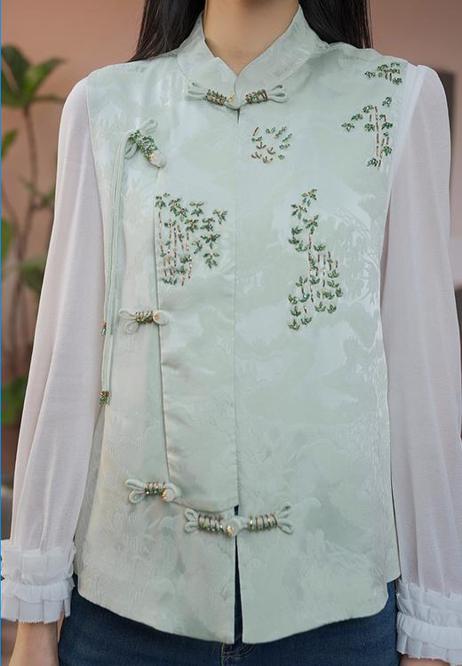 司歌重磅工艺国风马甲醋酸盯珠提花外套B93G5226 商品图3