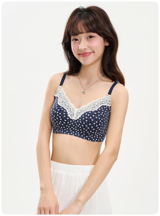 【MUBENMI少女内衣❤三阶田园碎花系列#6355（内衣+内裤套装）】塑型期，适合15-18岁，高中生专属Bra，全天自在穿😌拒绝闷汗、跑杯、勒痕，把云朵触感穿在身上，做自在少女 商品图0