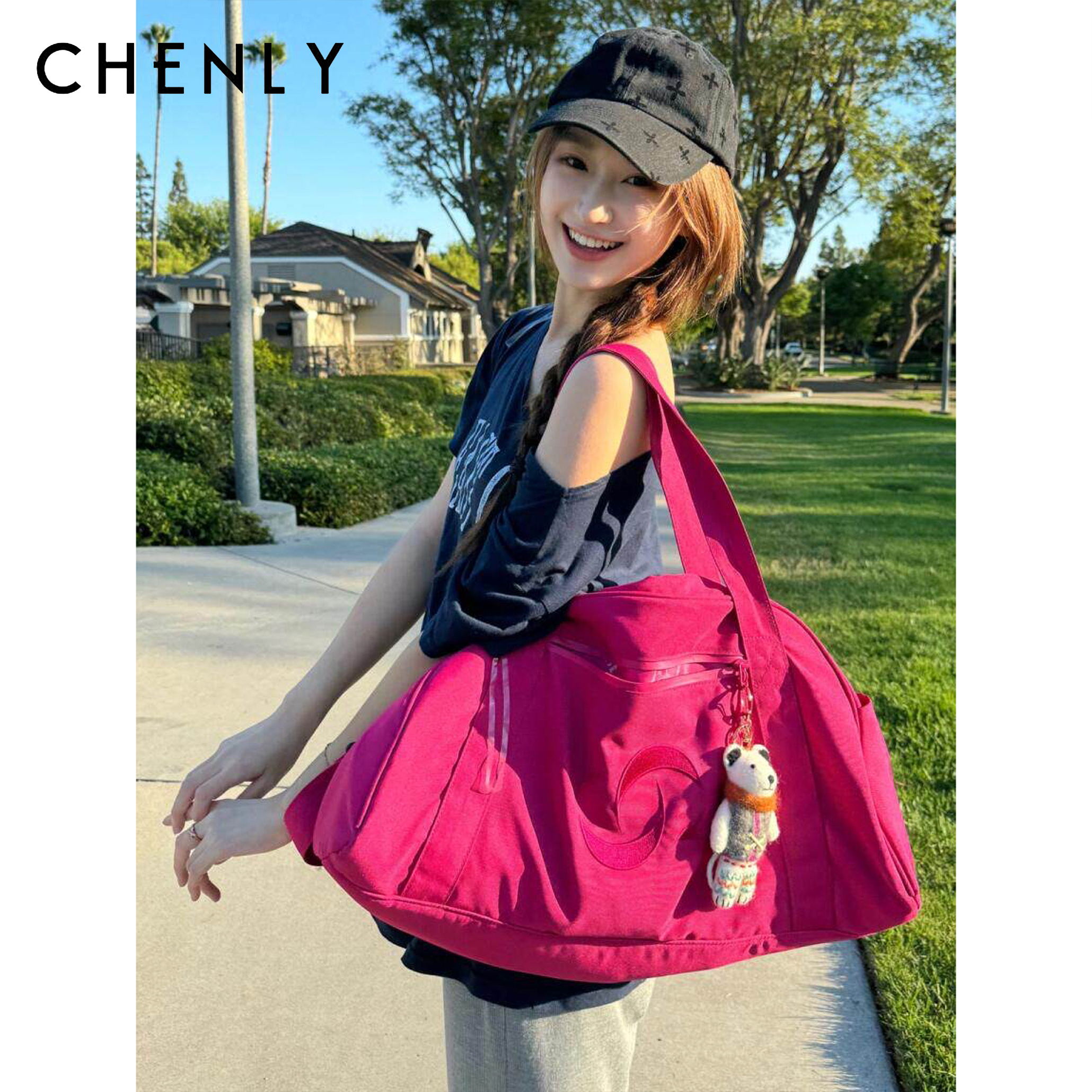 尘衣｜26SS韩国博主款运动单肩斜跨包