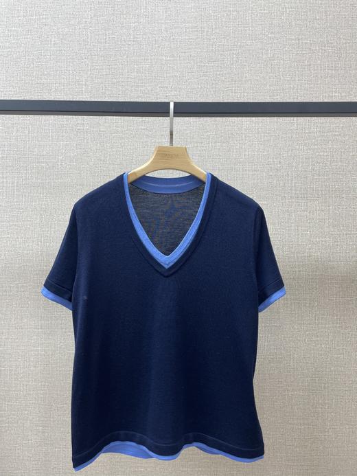 丝毛混纺V领上衣 商品图0