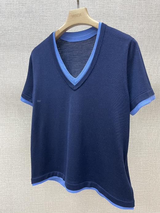 丝毛混纺V领上衣 商品图5