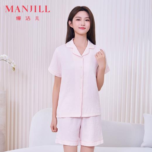 【商场同款】熳洁儿 天竹棉情侣家居服开衫短袖短裤套装春夏新款26203005/26203905 商品图1