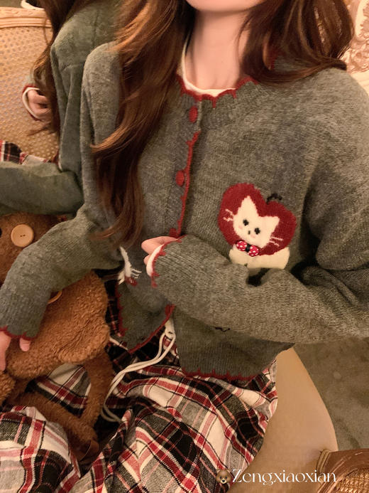 <曾小咸推荐>3.18现货秒杀 ！微信超特价！韩系小猫刺绣毛衣 日常199.99 立减110 秒杀89.99！！ 商品图7