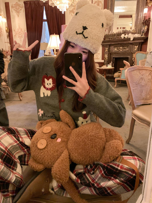 <曾小咸推荐>3.18现货秒杀 ！微信超特价！韩系小猫刺绣毛衣 日常199.99 立减110 秒杀89.99！！ 商品图6