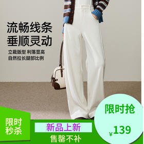 【复古-灯芯绒-香蕉裤】逸阳春款高腰显瘦直筒休闲阔腿糯米裤8114