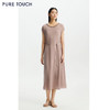 PURE TOUCH女26春夏新款木耳边连衣裙真丝鬼绉桑蚕丝系带中长裙 商品缩略图4