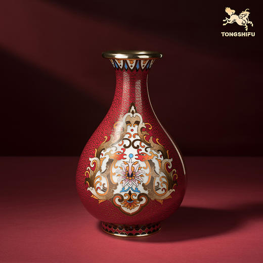 铜师傅《玉壶春(景泰蓝)》客厅紫铜花瓶摆件 家居装饰工艺礼品 商品图0