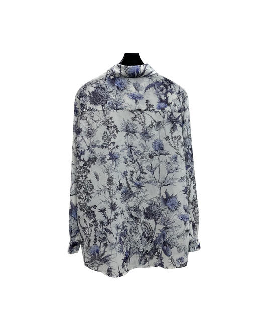 女款绸质印花长袖衬衫 可配套装ba010 商品图1