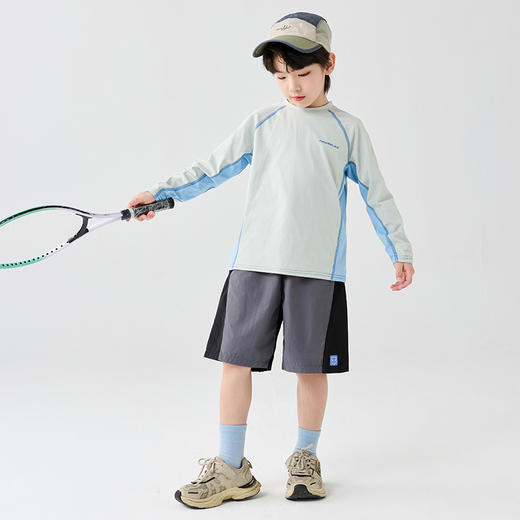 【爆款预售7天内发货】【新品钜惠】【宣纸速干，防晒UPF50+】【两件起拍，一件不发货】春夏季新款儿童宣纸衣长袖T中大童防晒吸湿排汗运动上衣 商品图3