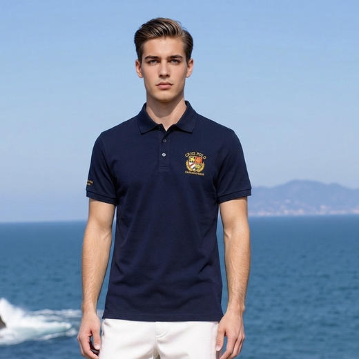 100%棉男装短袖T恤夏季高档polo衫翻领休闲男上衣   XLM-CM8687191 商品图2