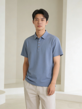 G2000男装SS26商场新款【凉感】丝光棉休闲短袖POLO衫61140144